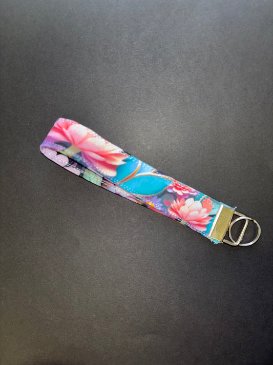Flower keychain wristlet