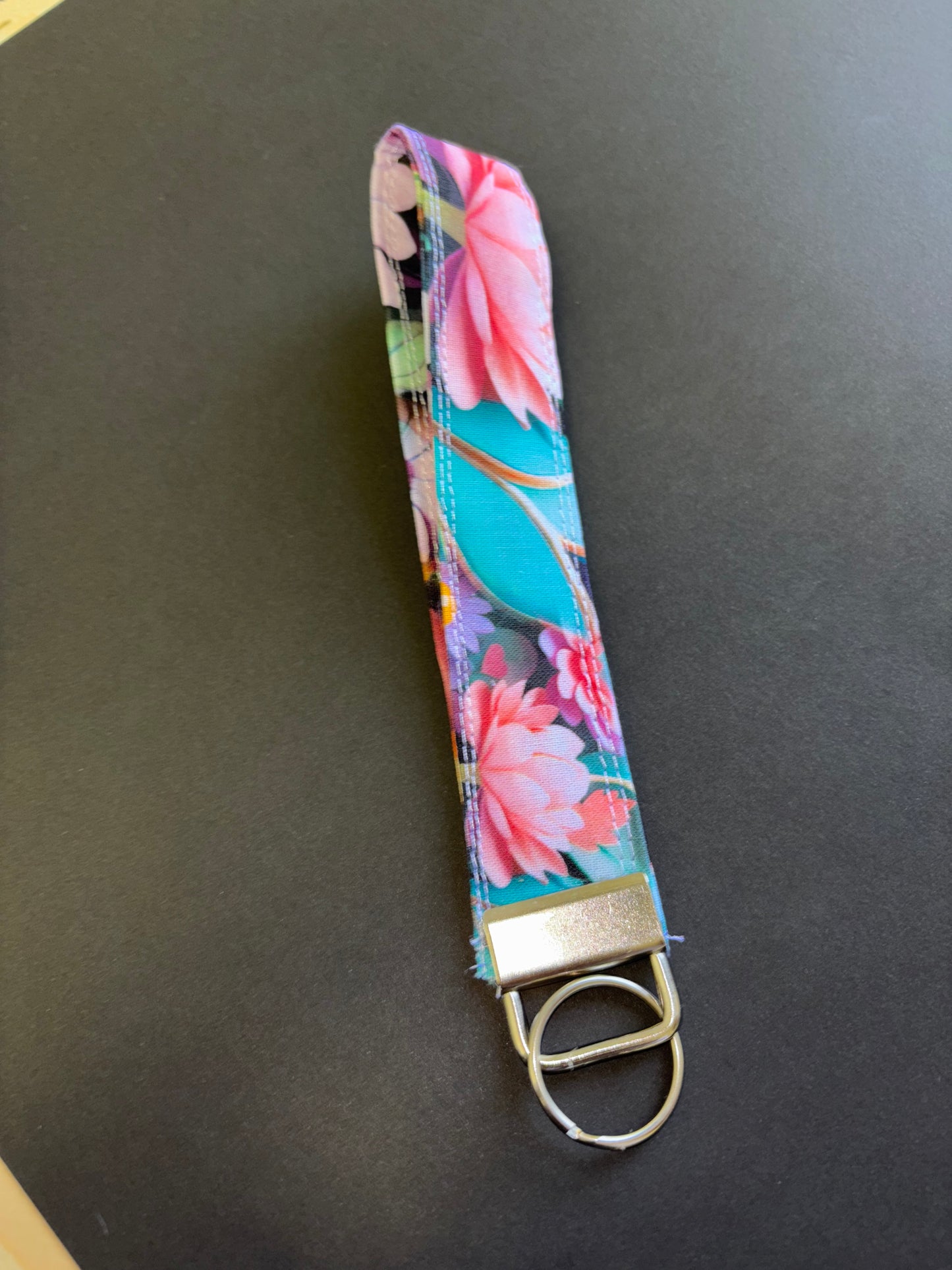 Flower keychain wristlet