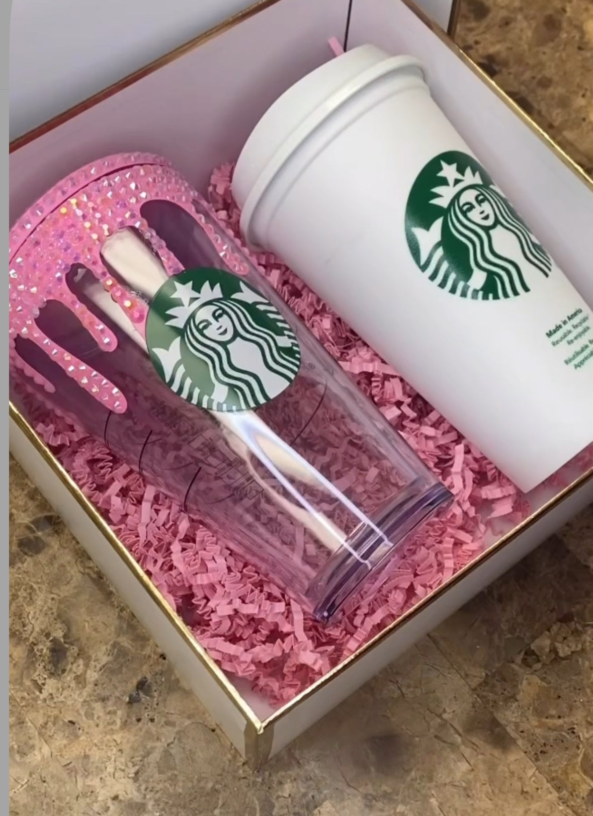 12oz rhinestone drip acrylic Tumblr set