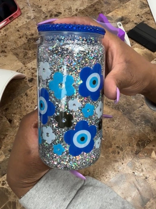 Evil Eye Flower 16 oz Snow Globe