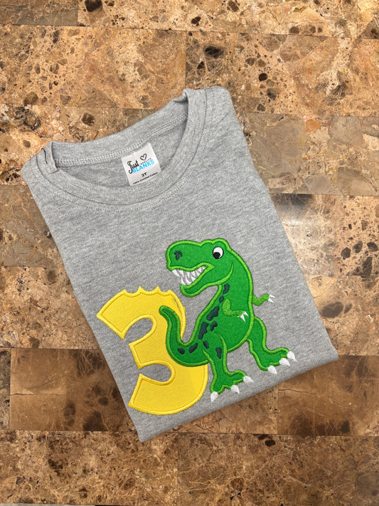 Dinosaur Birthday Shirt –(Embroidered Boys Shirt)