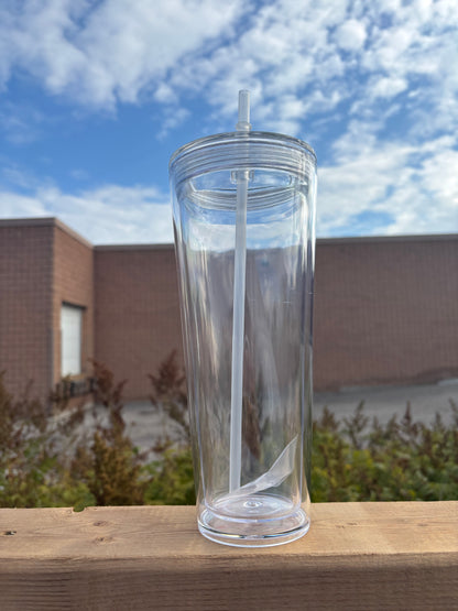 24 Clear Snow globe Tumblr (pre drilled)