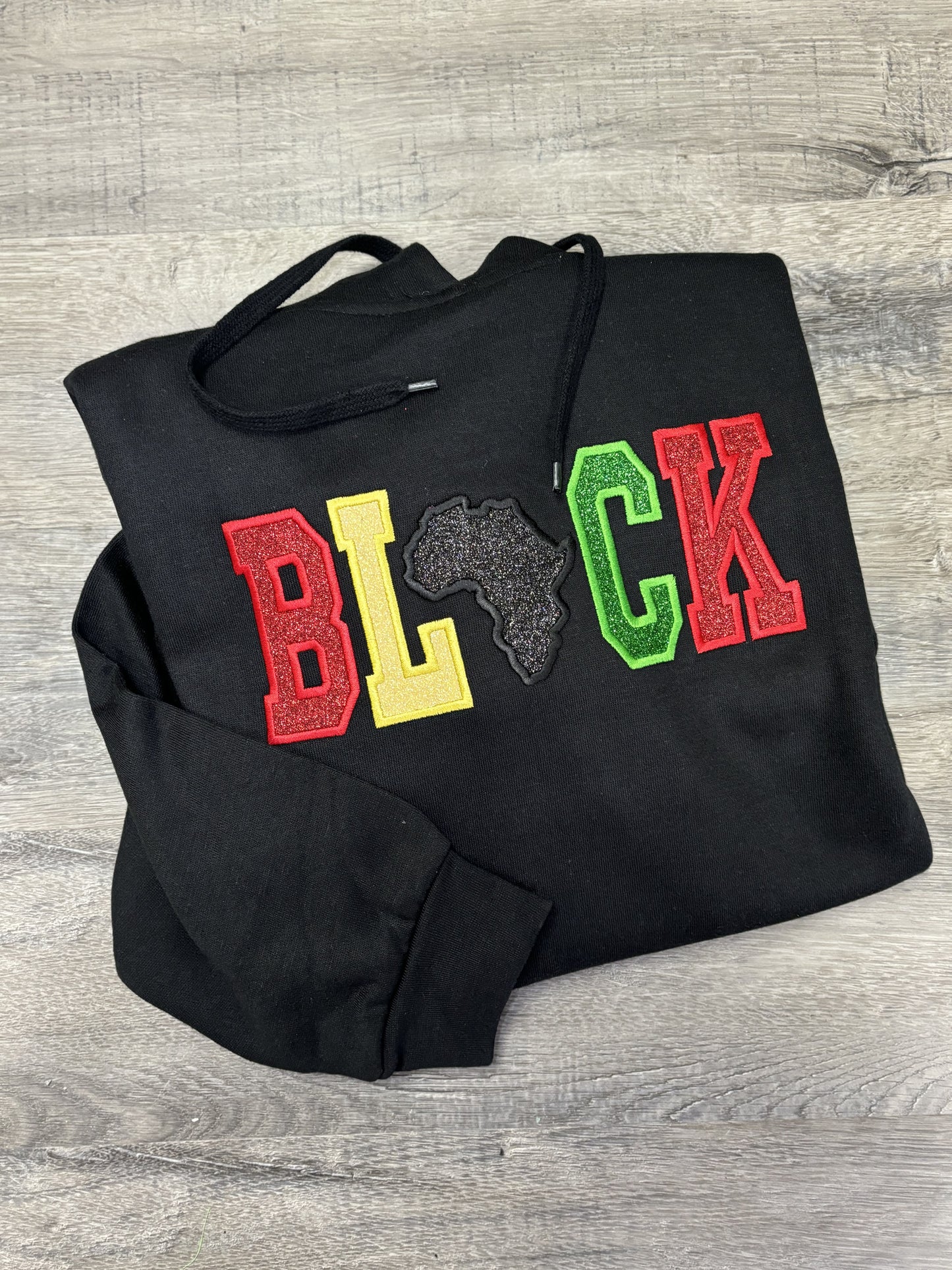 Black History Glitter Hoodies