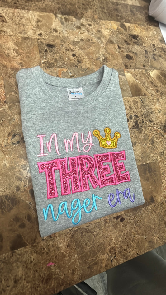In my Three nager era shirt