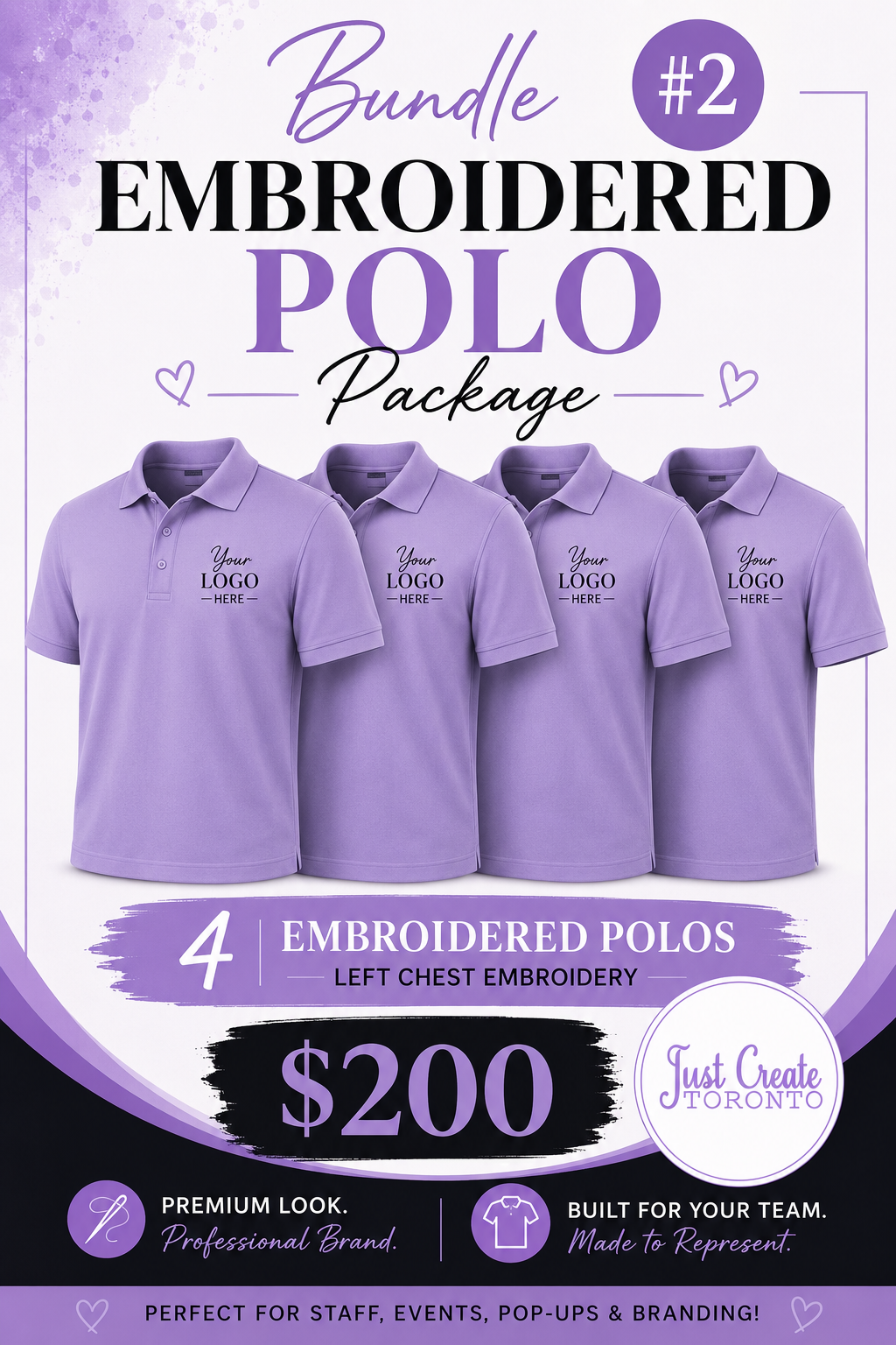Embroidered polo package